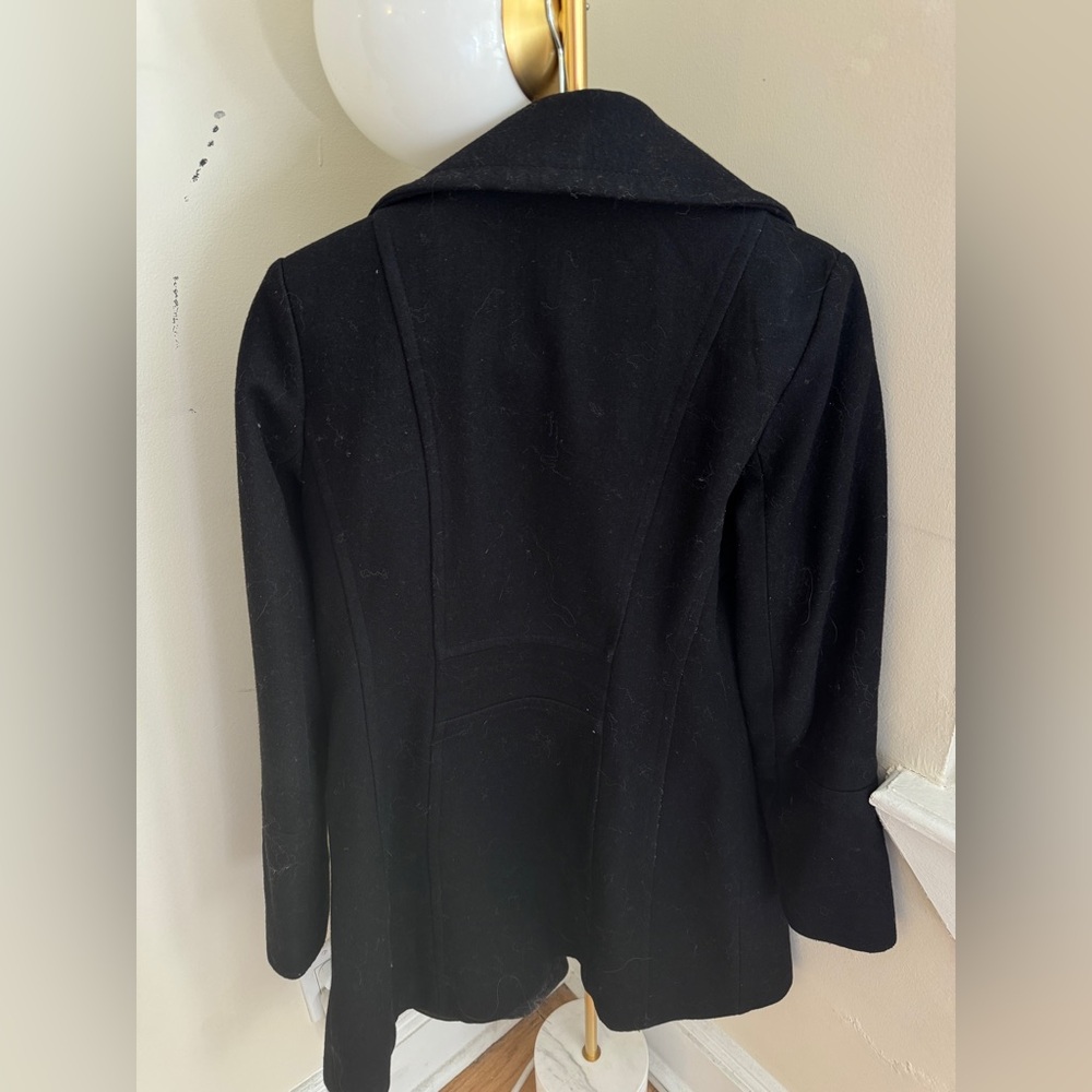 Anne Klein Double Breasted wool Peacoat Black - Picture 6 of 6
